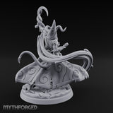 Scythe Shrieking Cape Billowing Tiefling Warlock Miniature for Dungeons and Dragons, Pathfinder or other TTRPGs