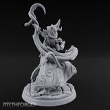 Scythe Shrieking Cape Billowing Tiefling Warlock Miniature for Dungeons and Dragons, Pathfinder or other TTRPGs