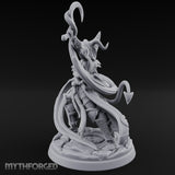 Scythe Shrieking Cape Billowing Tiefling Warlock Miniature for Dungeons and Dragons, Pathfinder or other TTRPGs