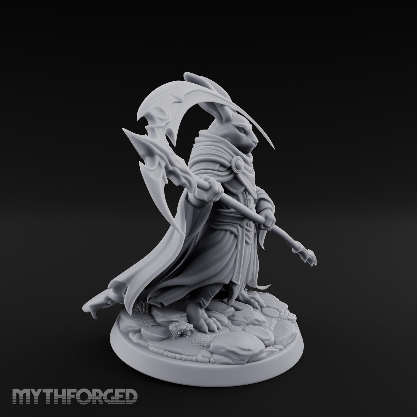 Scythe Sweeping Cloak Billowing Rabbitfolk Warrior gallery 4