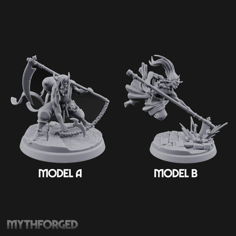 Scythe Sweeping Demon Reapers Miniature for Dungeons and Dragons, Pathfinder or other TTRPGs