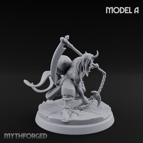 Scythe Sweeping Demon Reapers Miniature for Dungeons and Dragons, Pathfinder or other TTRPGs