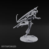 Scythe Sweeping Knee Raised Tiefling Reaper Miniature for Dungeons and Dragons, Pathfinder or other TTRPGs