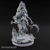 Scythe Swinging Demon Crusader Miniature for Dungeons and Dragons, Pathfinder or other TTRPGs