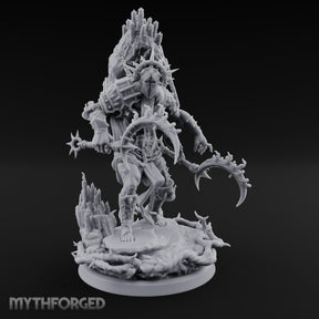 Scythe Swinging Demon Crusader Miniature for Dungeons and Dragons, Pathfinder or other TTRPGs