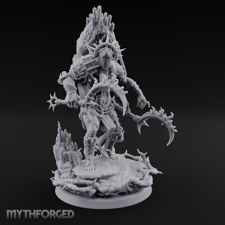 Scythe Swinging Demon Crusader Miniature for Dungeons and Dragons, Pathfinder or other TTRPGs