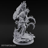 Scythe Swinging Demon Crusader Miniature for Dungeons and Dragons, Pathfinder or other TTRPGs