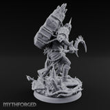 Scythe Swinging Demon Crusader Miniature for Dungeons and Dragons, Pathfinder or other TTRPGs