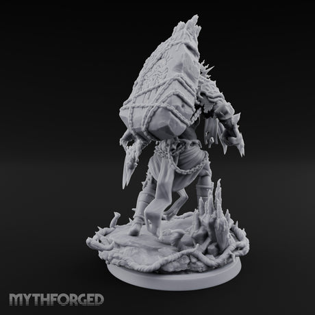 Scythe Swinging Demon Crusader Miniature for Dungeons and Dragons, Pathfinder or other TTRPGs