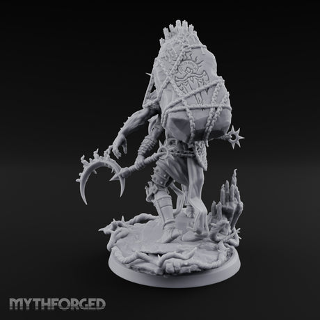 Scythe Swinging Demon Crusader Miniature for Dungeons and Dragons, Pathfinder or other TTRPGs