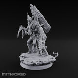 Scythe Swinging Demon Crusader Miniature for Dungeons and Dragons, Pathfinder or other TTRPGs