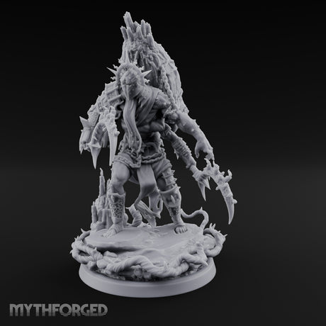 Scythe Swinging Demon Crusader Miniature for Dungeons and Dragons, Pathfinder or other TTRPGs