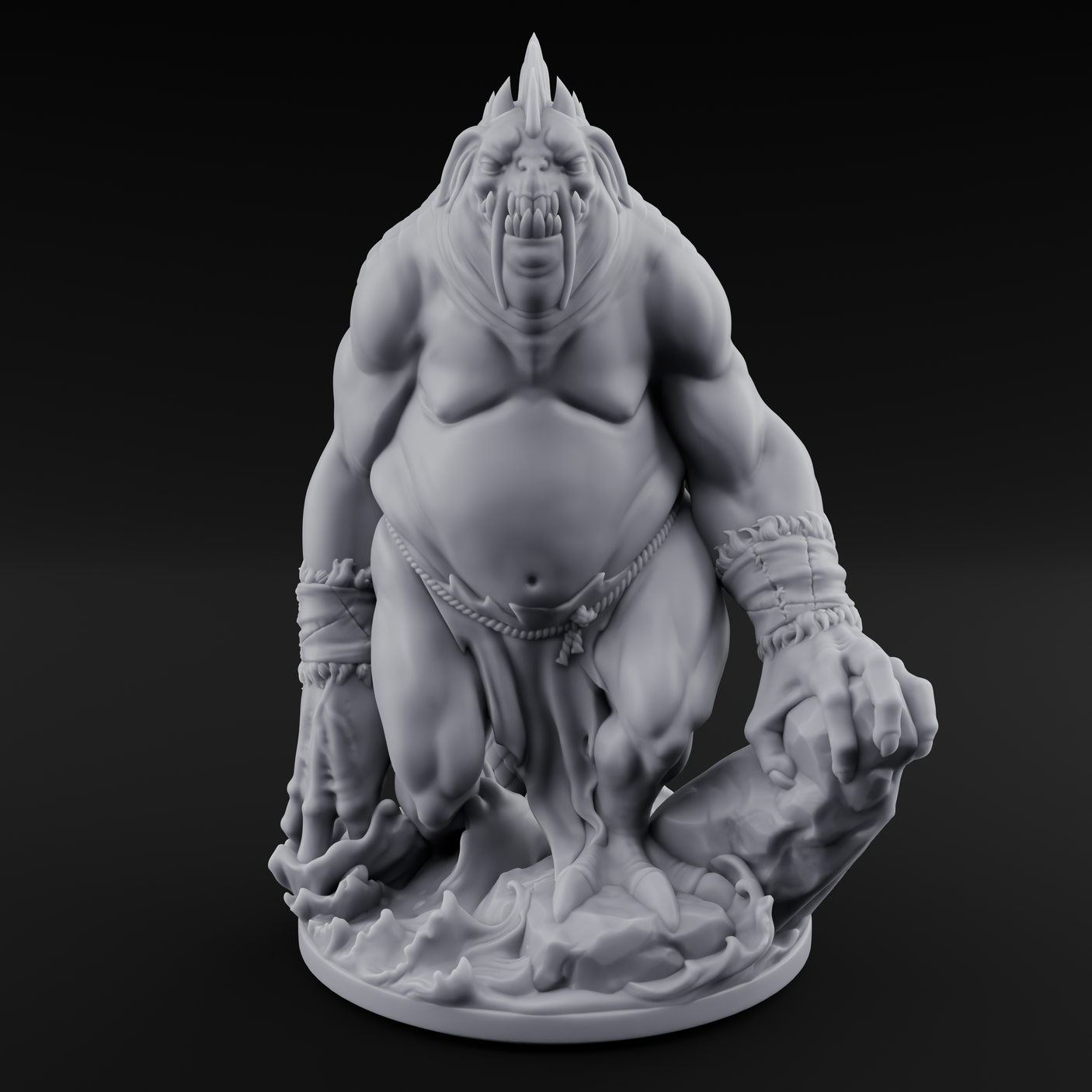 Belly Dragging Sea Troll Miniature for Dungeons and Dragons, Pathfinder or other TTRPGs