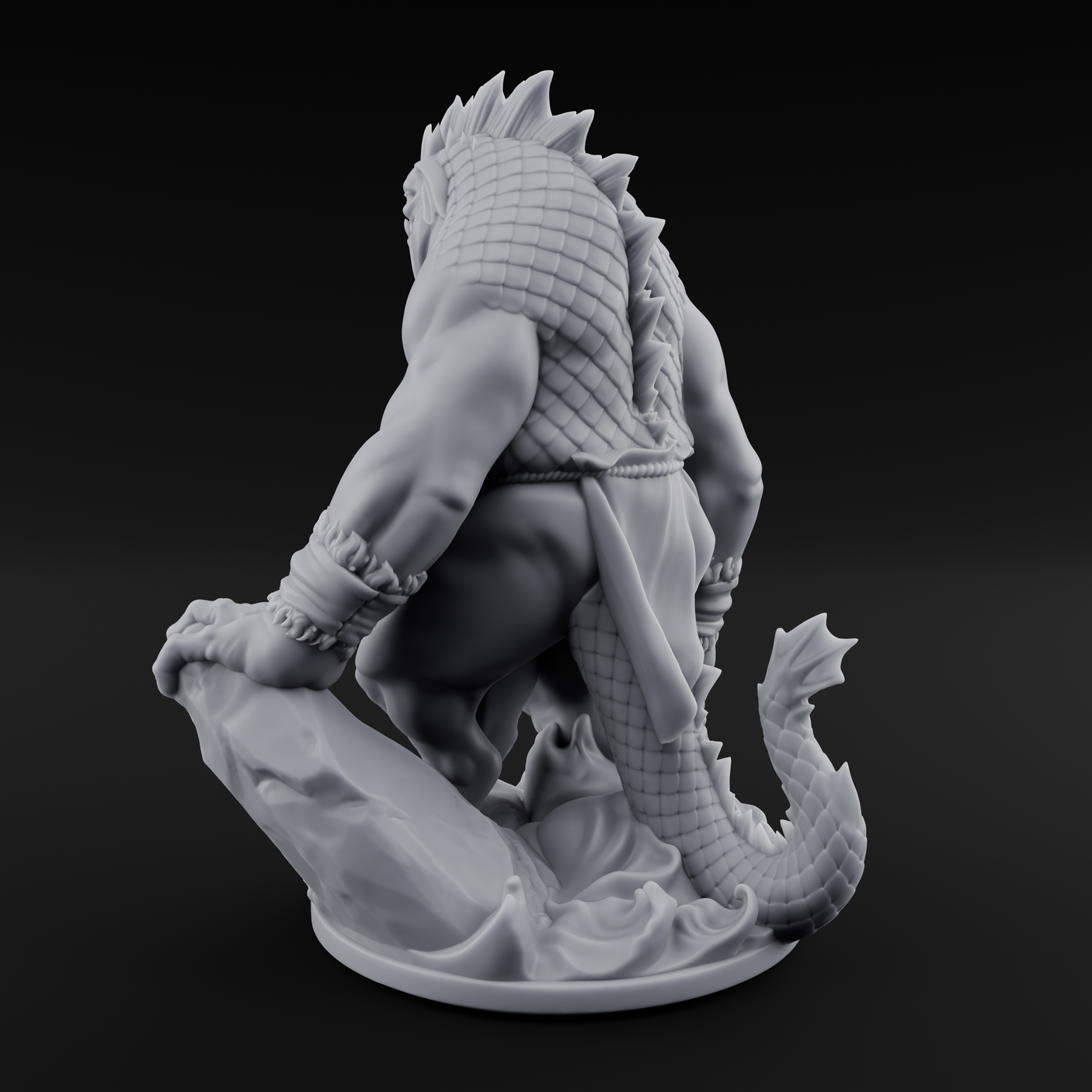 Belly Dragging Sea Troll Miniature for Dungeons and Dragons, Pathfinder or other TTRPGs