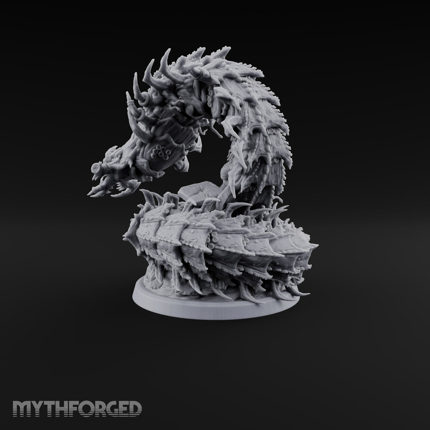 Bursting from Below Purple Worm B Miniature for Dungeons and Dragons, Pathfinder or other TTRPGs