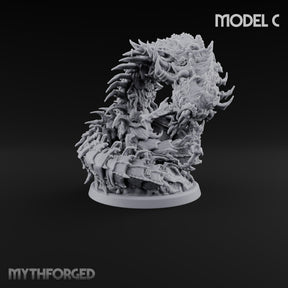 Bursting from Below Purple Worm C Miniature for Dungeons and Dragons, Pathfinder or other TTRPGs