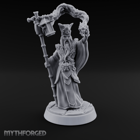 Arms Raised Triumphant Sorcerer Miniature for Dungeons and Dragons, Pathfinder or other TTRPGs