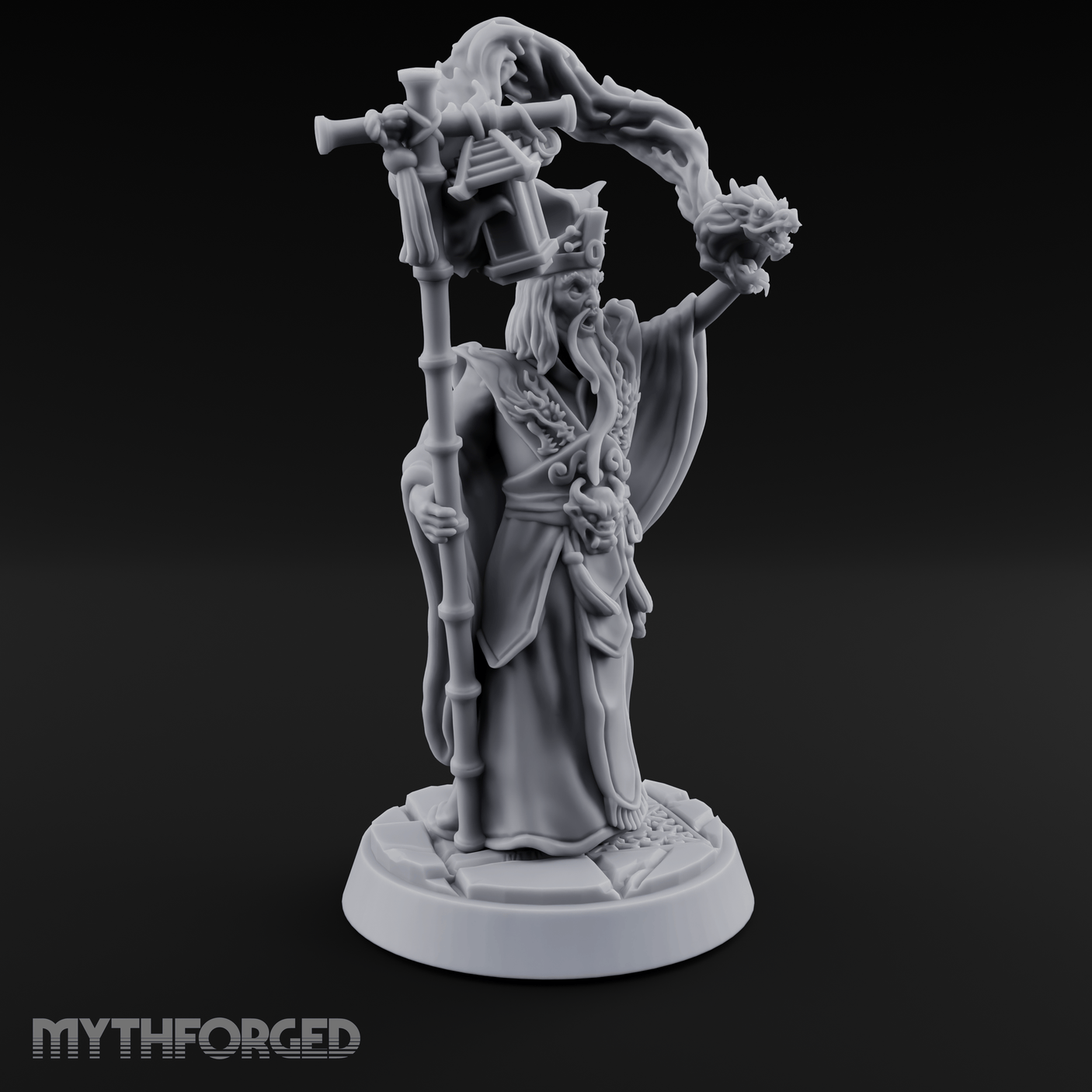 Arms Raised Triumphant Sorcerer Miniature for Dungeons and Dragons, Pathfinder or other TTRPGs