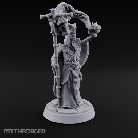 Arms Raised Triumphant Sorcerer Miniature for Dungeons and Dragons, Pathfinder or other TTRPGs