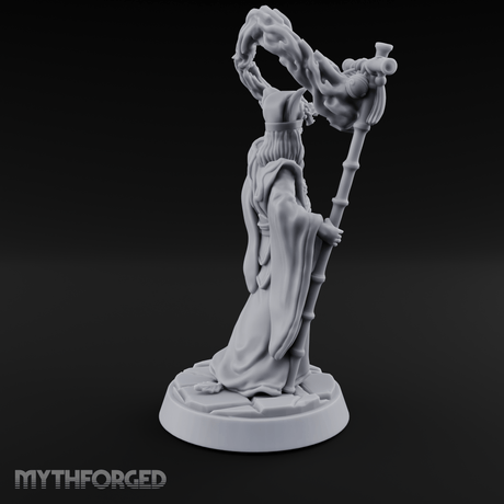 Arms Raised Triumphant Sorcerer Miniature for Dungeons and Dragons, Pathfinder or other TTRPGs