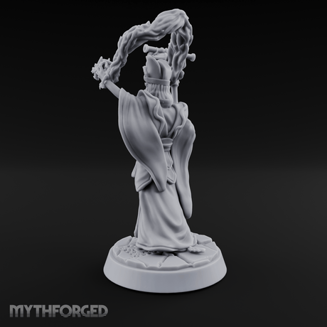 Arms Raised Triumphant Sorcerer Miniature for Dungeons and Dragons, Pathfinder or other TTRPGs