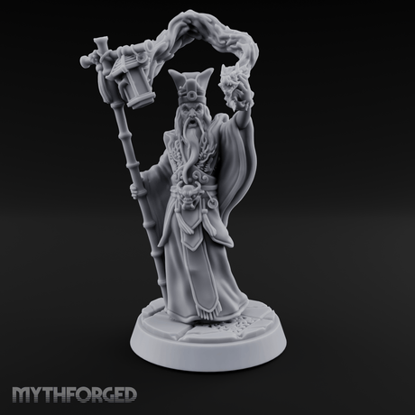 Arms Raised Triumphant Sorcerer Miniature for Dungeons and Dragons, Pathfinder or other TTRPGs