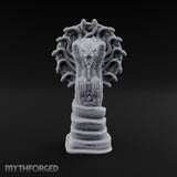 Serpent-Coiled Scale-Etched Serpent God Idol Miniature for Dungeons and Dragons, Pathfinder or other TTRPGs