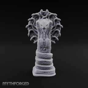 Serpent-Coiled Scale-Etched Serpent God Idol Miniature for Dungeons and Dragons, Pathfinder or other TTRPGs