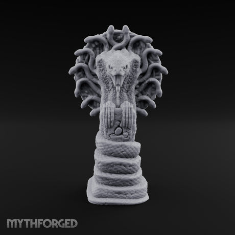 Serpent-Coiled Scale-Etched Serpent God Idol Miniature for Dungeons and Dragons, Pathfinder or other TTRPGs