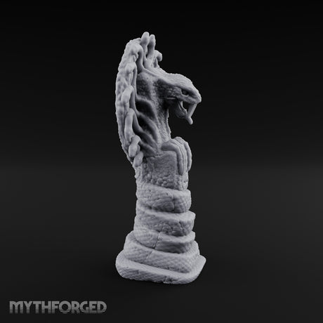 Serpent-Coiled Scale-Etched Serpent God Idol Miniature for Dungeons and Dragons, Pathfinder or other TTRPGs