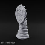 Serpent-Coiled Scale-Etched Serpent God Idol Miniature for Dungeons and Dragons, Pathfinder or other TTRPGs