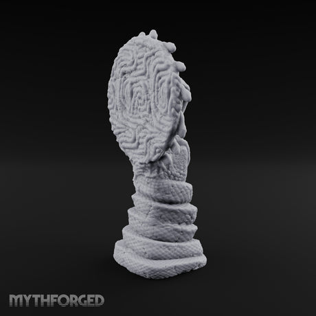 Serpent-Coiled Scale-Etched Serpent God Idol Miniature for Dungeons and Dragons, Pathfinder or other TTRPGs