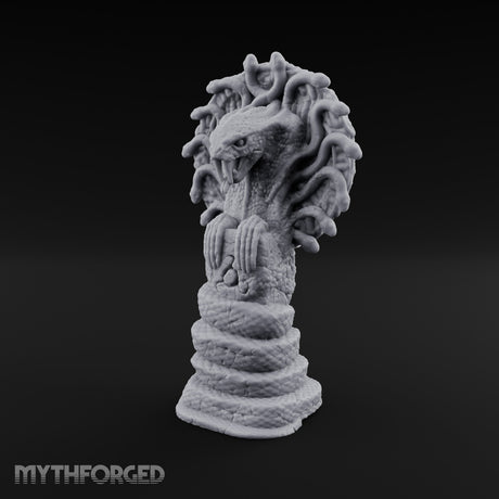 Serpent-Coiled Scale-Etched Serpent God Idol Miniature for Dungeons and Dragons, Pathfinder or other TTRPGs