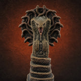 Serpent-Coiled Scale-Etched Serpent God Idol Miniature for Dungeons and Dragons, Pathfinder or other TTRPGs