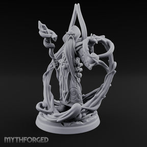 Serpent Staff Conjuring Human Archdruid Miniature for Dungeons and Dragons, Pathfinder or other TTRPGs