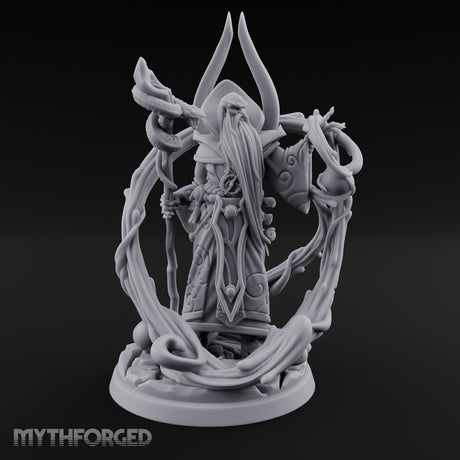 Serpent Staff Conjuring Human Archdruid Miniature for Dungeons and Dragons, Pathfinder or other TTRPGs