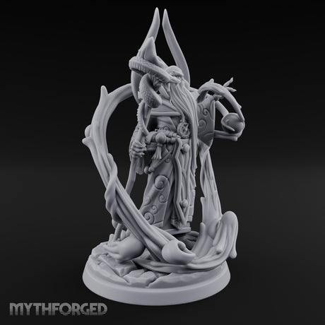 Serpent Staff Conjuring Human Archdruid Miniature for Dungeons and Dragons, Pathfinder or other TTRPGs