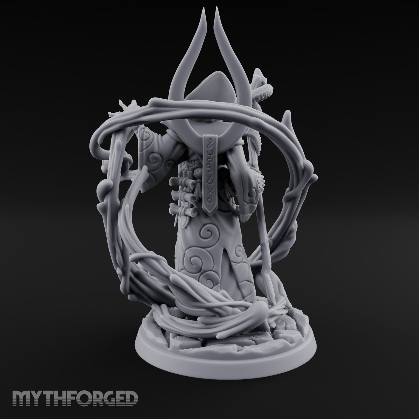 Serpent Staff Conjuring Human Archdruid Miniature for Dungeons and Dragons, Pathfinder or other TTRPGs