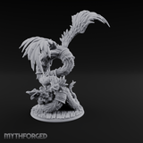 Coiled And Striking Couatl Miniature for Dungeons and Dragons, Pathfinder or other TTRPGs