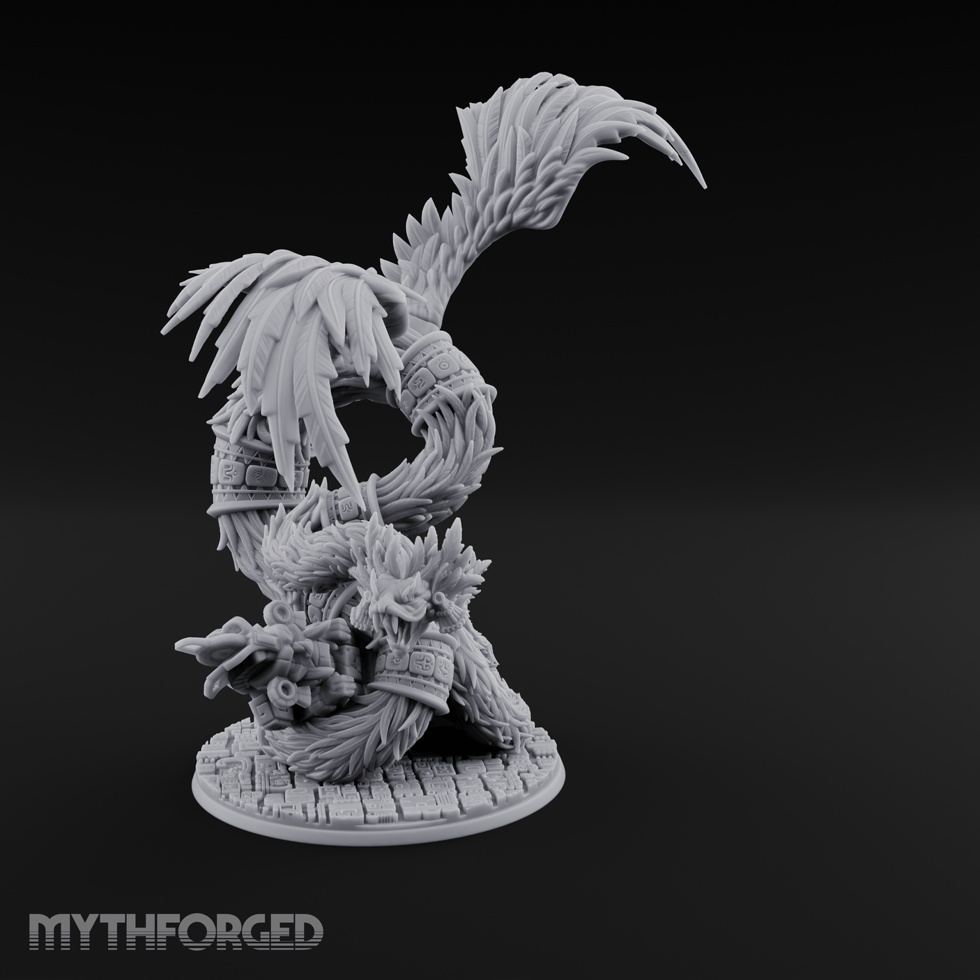 Coiled And Striking Couatl Miniature for Dungeons and Dragons, Pathfinder or other TTRPGs