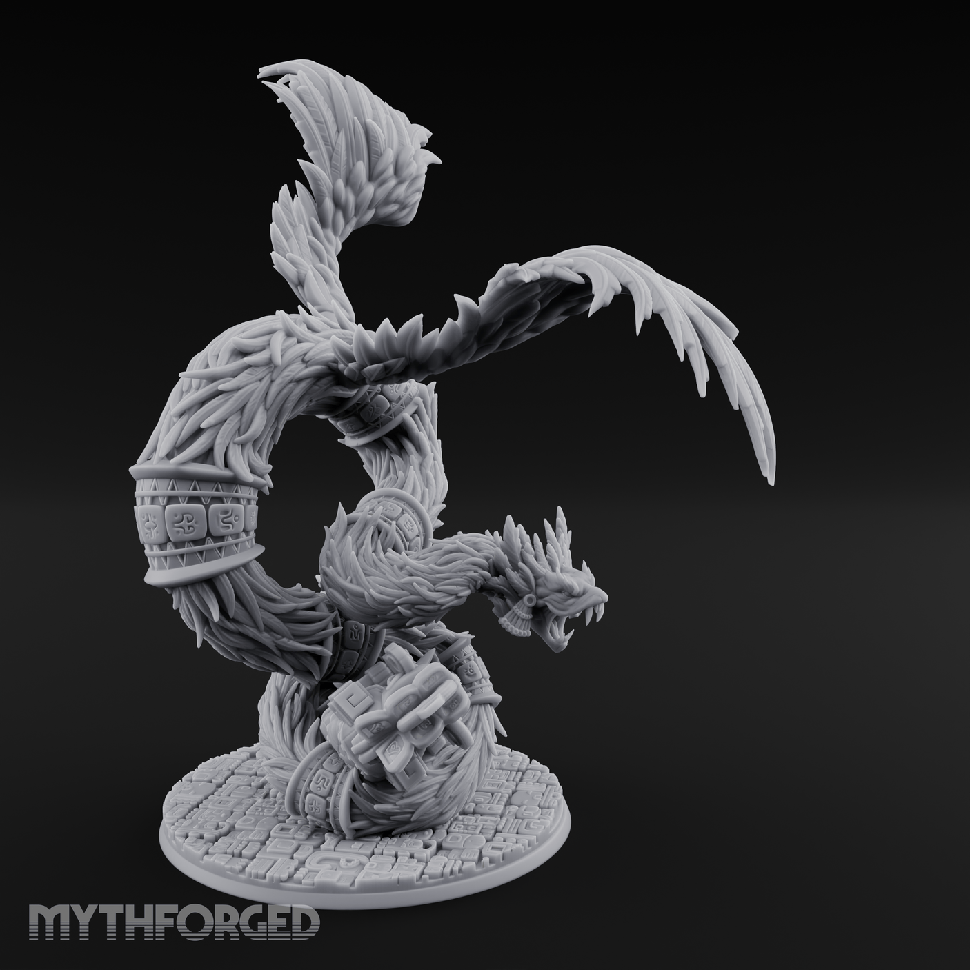 Coiled And Striking Couatl Miniature for Dungeons and Dragons, Pathfinder or other TTRPGs