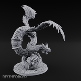 Coiled And Striking Couatl Miniature for Dungeons and Dragons, Pathfinder or other TTRPGs