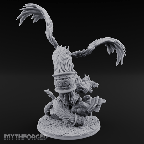 Coiled And Striking Couatl Miniature for Dungeons and Dragons, Pathfinder or other TTRPGs