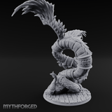 Coiled And Striking Couatl Miniature for Dungeons and Dragons, Pathfinder or other TTRPGs