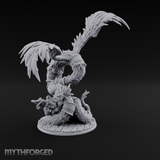 Coiled And Striking Couatl Miniature for Dungeons and Dragons, Pathfinder or other TTRPGs
