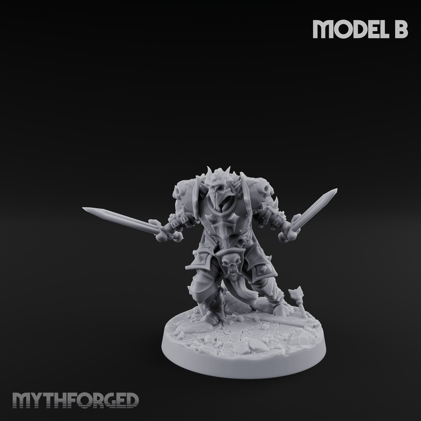 Dual Wielding Human Executioners B Miniature for Dungeons and Dragons, Pathfinder or other TTRPGs