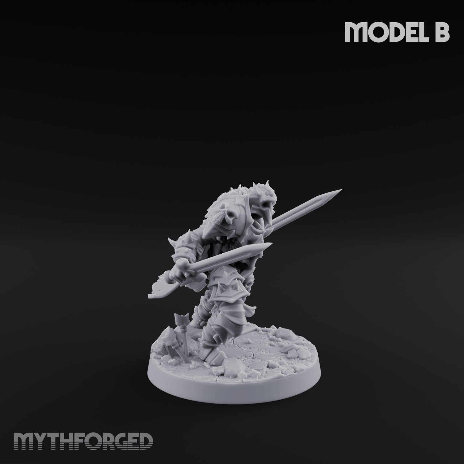 Dual Wielding Human Executioners B Miniature for Dungeons and Dragons, Pathfinder or other TTRPGs