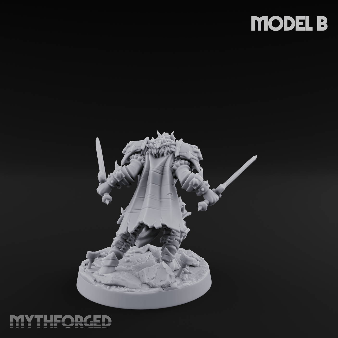 Dual Wielding Human Executioners B Miniature for Dungeons and Dragons, Pathfinder or other TTRPGs