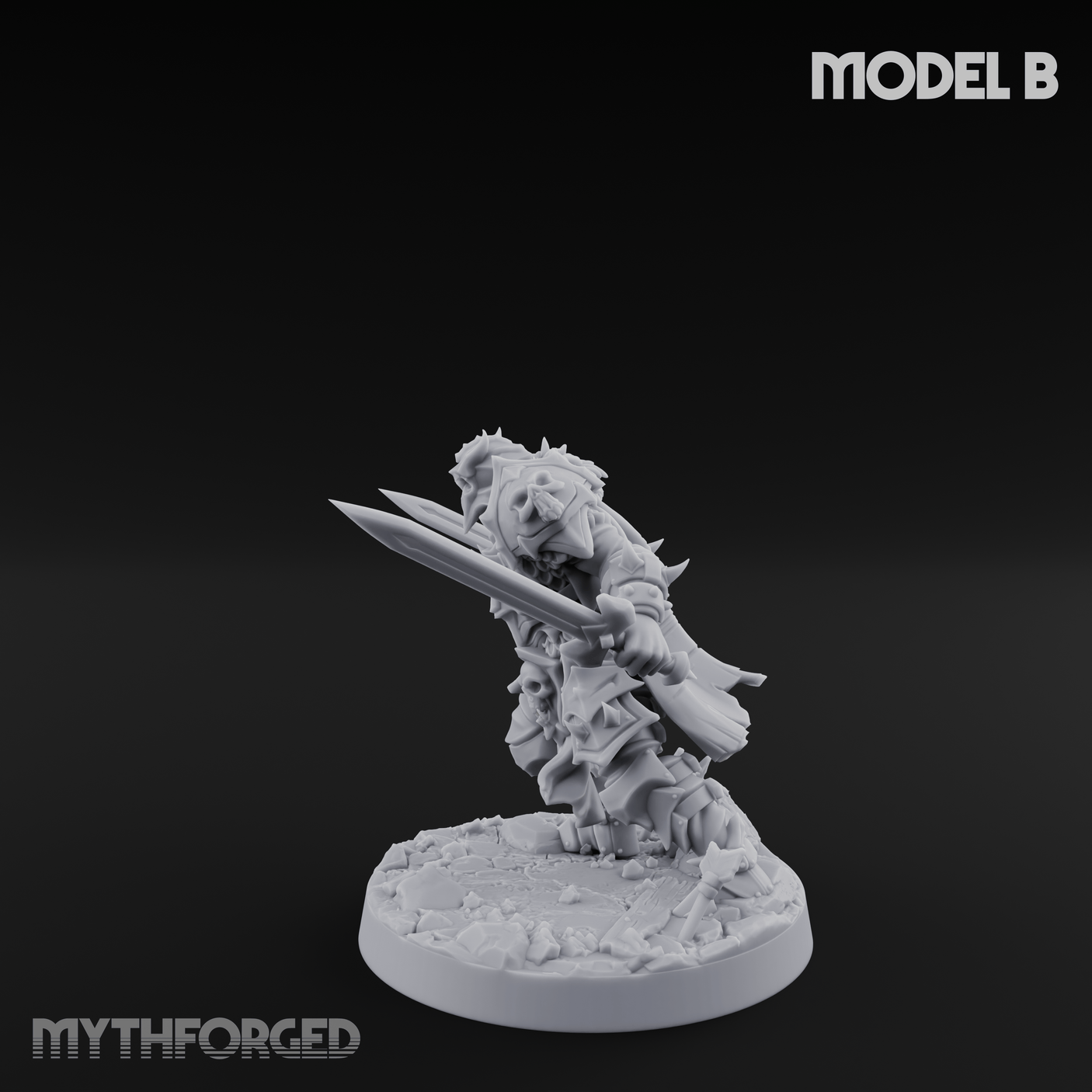 Dual Wielding Human Executioners B Miniature for Dungeons and Dragons, Pathfinder or other TTRPGs