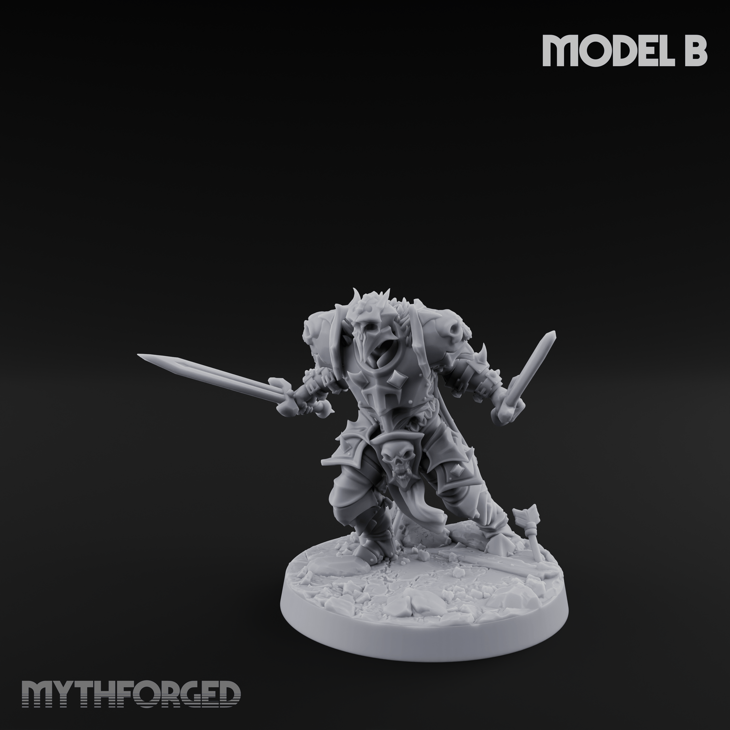 Dual Wielding Human Executioners B Miniature for Dungeons and Dragons, Pathfinder or other TTRPGs